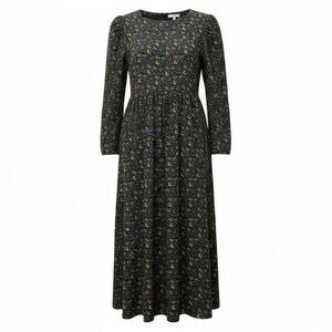 Laura Ashley Dress Multi US 14 UK18 Floral Modest Floral Corduroy Long Vintage
